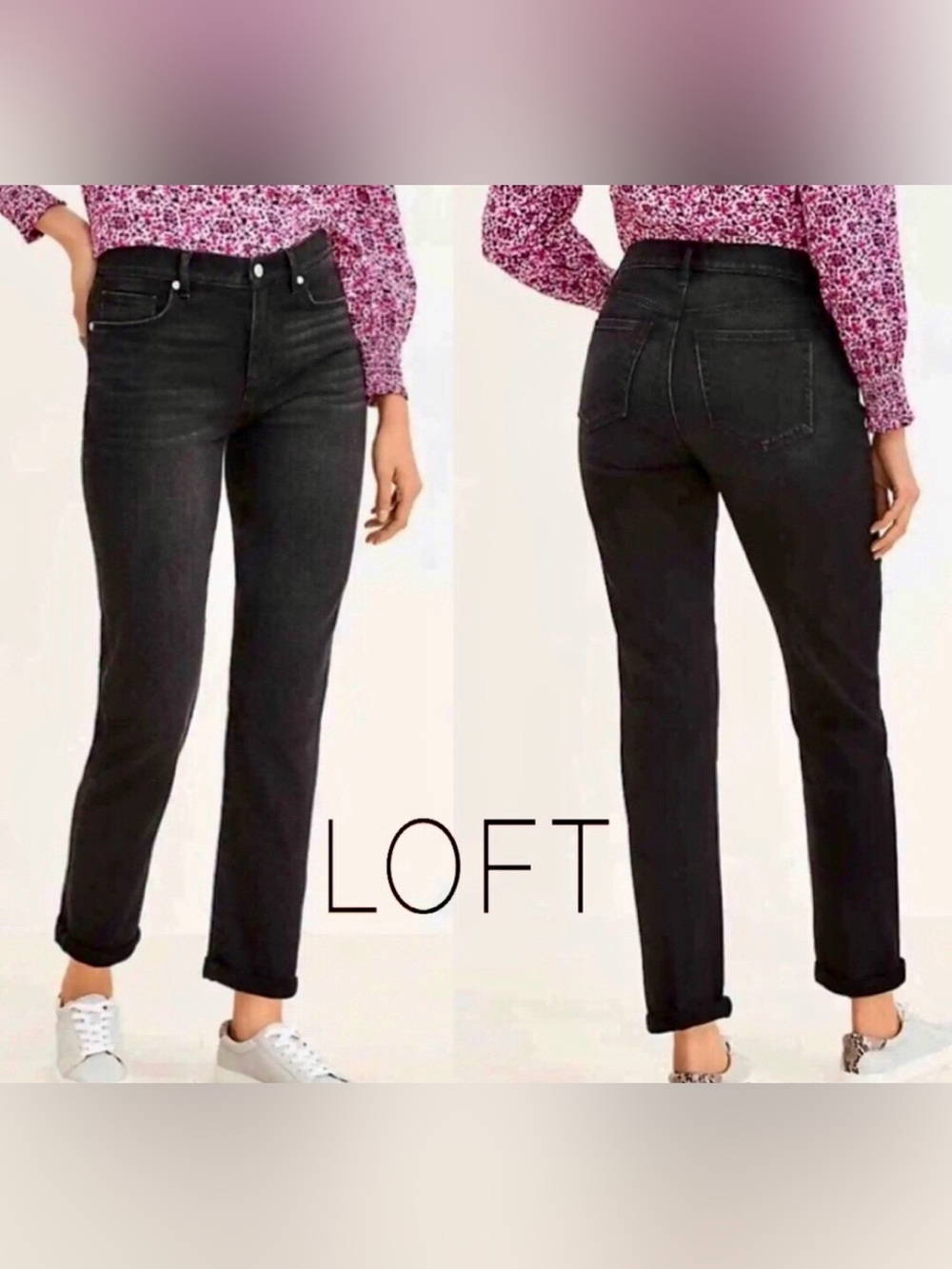 LOFT, Women's Black “The Girlfriend” Jeans, Size 4, 27